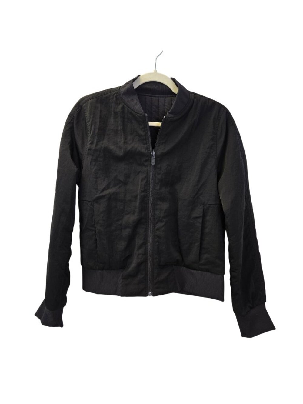 Lululemon Non-Stop Reversible Bomber Jacket Raw Linen in Black Size 8